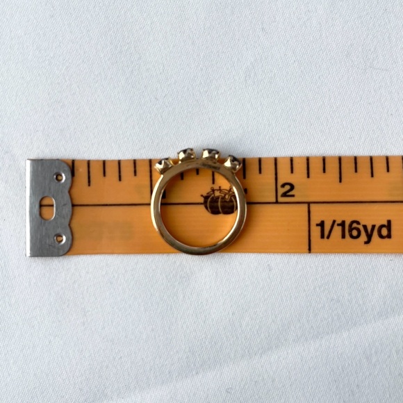 Banana Republic Stacking Ring Set in Yellow Gold-tone w/ Green & Black Gemstones - Picture 12 of 13